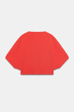 ZARA УКОРОЧЕННЫЙ ТРИКОТАЖНЫЙ ТОП, КОРАЛЛОВЫЙ/КРАСНЫЙ
