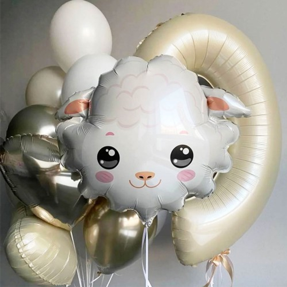 Шар (30''/76 см) Фигура, Голова, Нежная Овечка