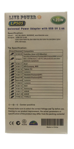 Универсальный блок питания (сетевой адаптер) 12V-24V LP505/ 220 - 12V-24V 120W, +14 Насадок
