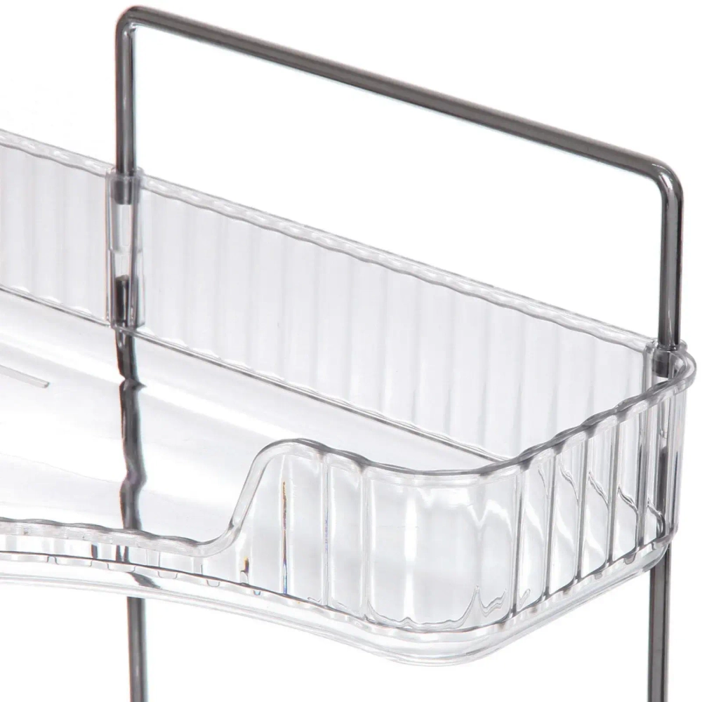 Полка для ванны угловая тройная «Фреш»прозрачная 25,7х44,5х25,7см