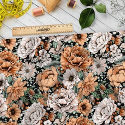 Ткань шифон пышные распустившиеся цветы