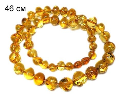 Бусы из янтаря мятый шар (7911)