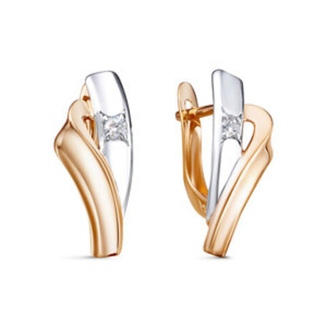 Серьги из золота с фианитами