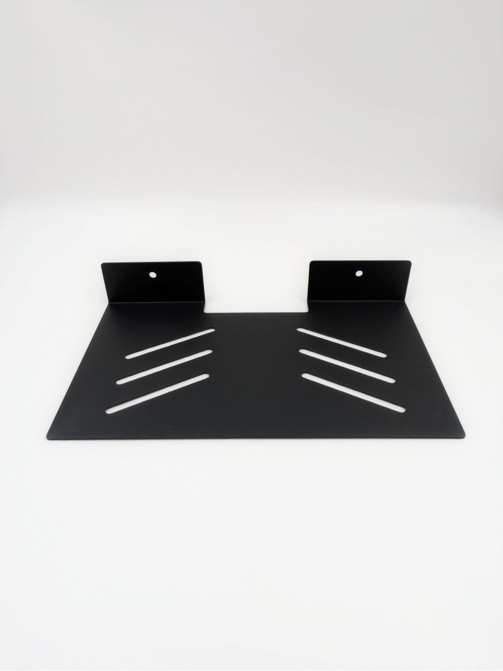 Полка для ТВ приставки 26х16см, wifi роутера, видеорекордера, игровой консоли, металл, черная