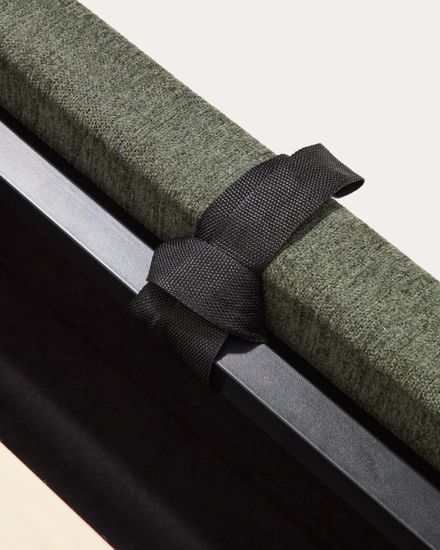 Кровать Darnela из плюша цвета мха, для матраса 90 x 200 см