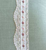 Кружево на сетке вышивка /хлопок /лен (Франция) ш-7см 1 м