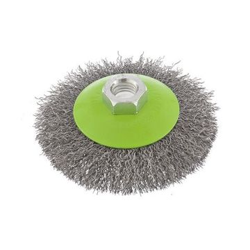 Щетка для УШМ, 100 мм, М14, "тарелка", витая проволока 0,3 мм Сибртех 746087