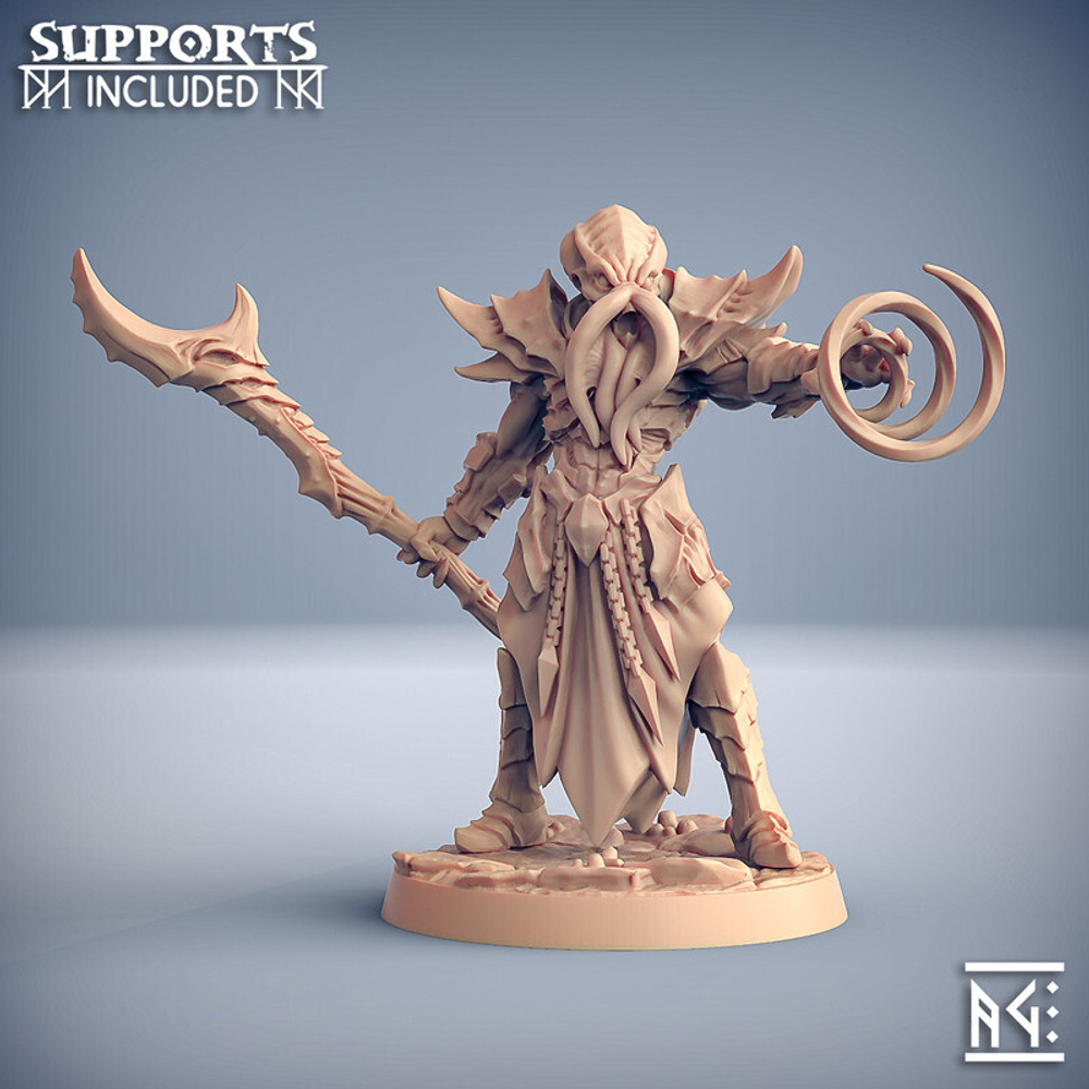 Иллитид mind flayer Illithid Свежеватель разума Маг Волшебник Колдун Чародей миниатюра для dnd, днд, pathfinder, фентези, Настольная игра, НРИ, Варгейм, РПГ
