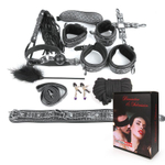 Чёрно-серебристый набор БДСМ (Цвет: черный с серебристым)