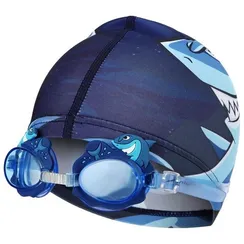 Набор для плавания детский ONLYTOP Swim «Акула»: очки+шапочка, обхват 46-52