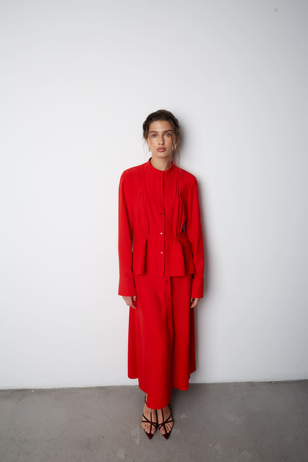 Юбка из смесовой вискозы Александр Маккуин красный