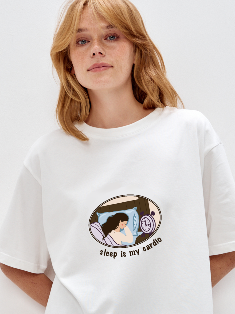 футболка в молочном цвете sleep