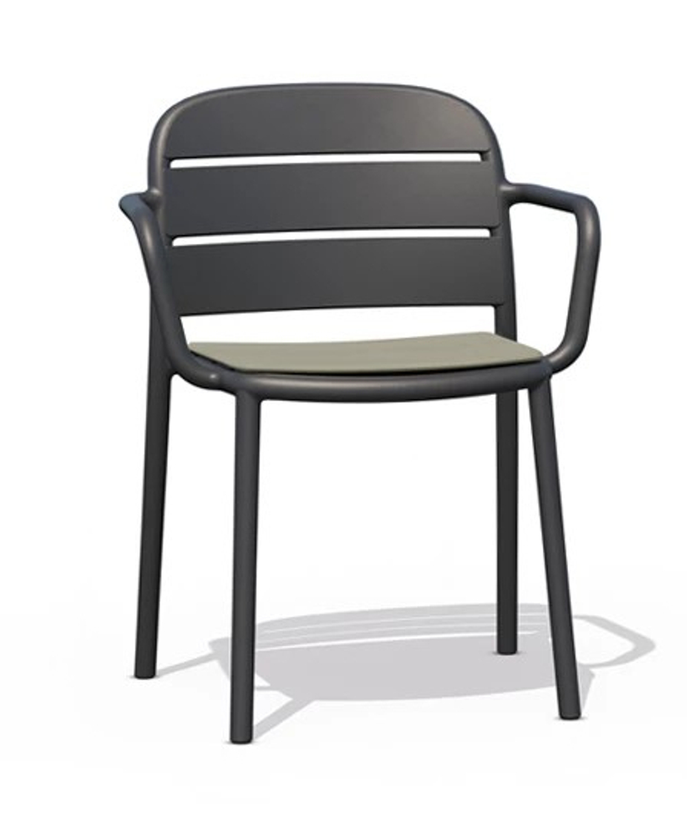 Кресло пластиковое Papatya Beykoz-K, антрацит