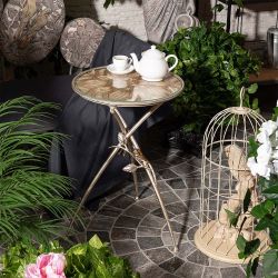 Столик декоративный Зарнички Санфлауэр Айвори Мраморное золото