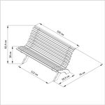 Скамейка садовая, 150х74х83, Осло, со спинкой, из массива дерева, графит, Dipriz