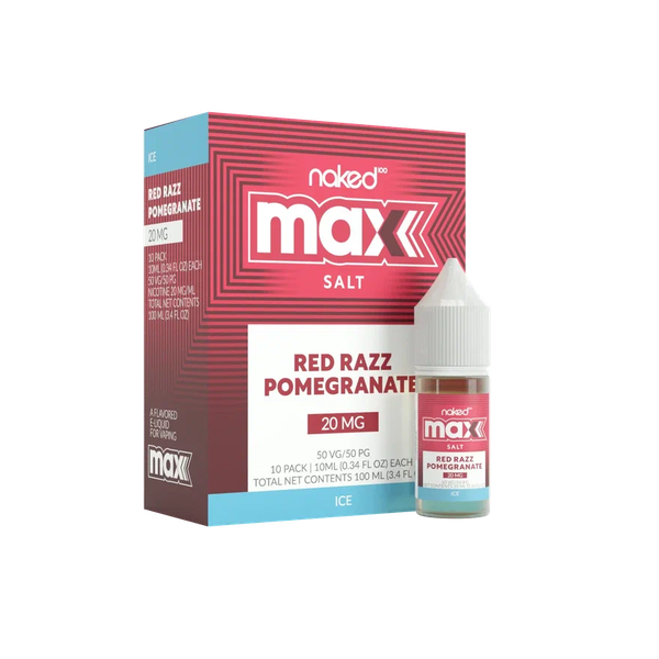 Купить Жидкость Naked Max Salt - Ice Red Razz Pomegranate 10 мл