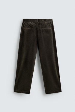 ZARA БРЮКИ ИЗ РЕЛЬЕФНОГО ВЕЛЬВЕТА, КОРИЧНЕВЫЙ