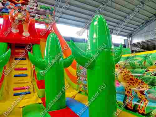 Детский надувной батут-горка "Зов тигра", размер 10*5*7 м