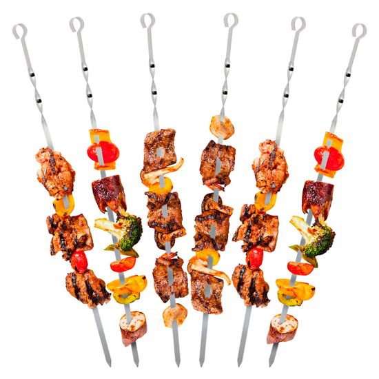 Шампуры 6 шт. из хромированной стали 60 см. СКАУТ 0713 в блистере