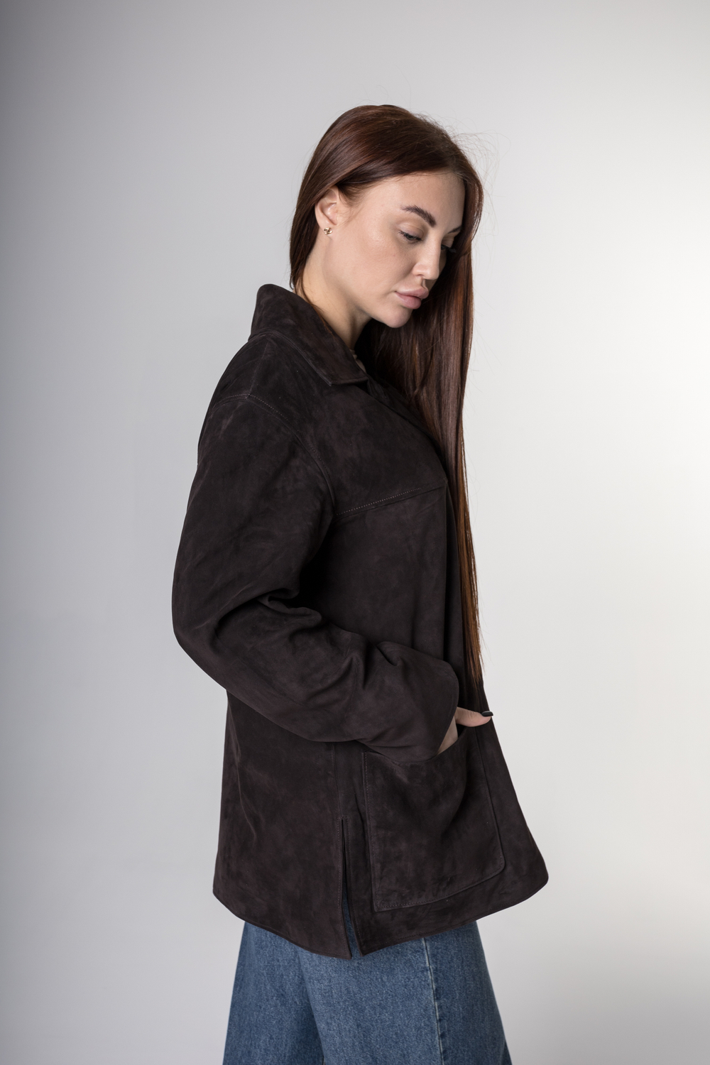 Рубашка из натуральной замши