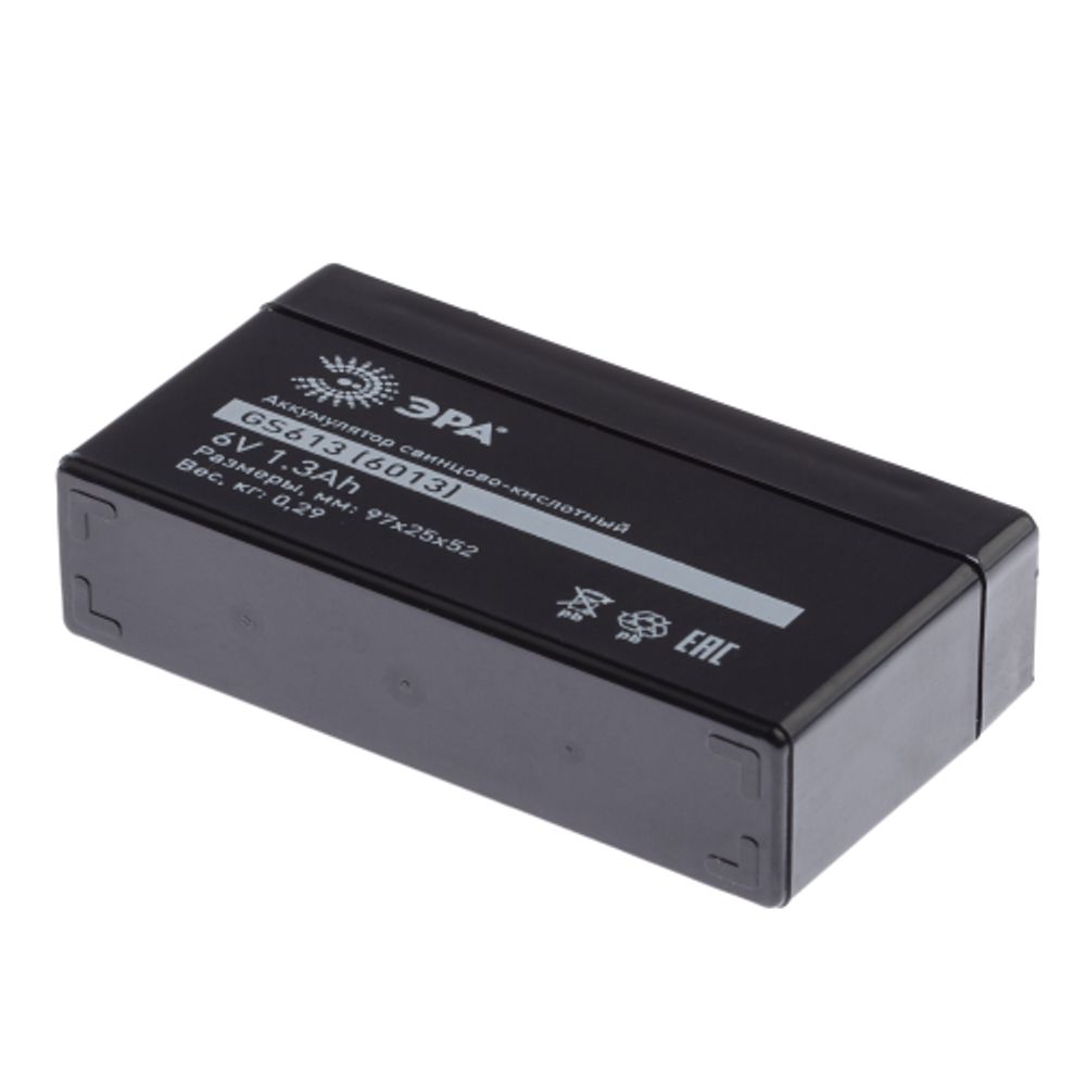 Аккумуляторы свинцово-кислотные ЭРА GS613 6V 1,3Ah | Аккумуляторы