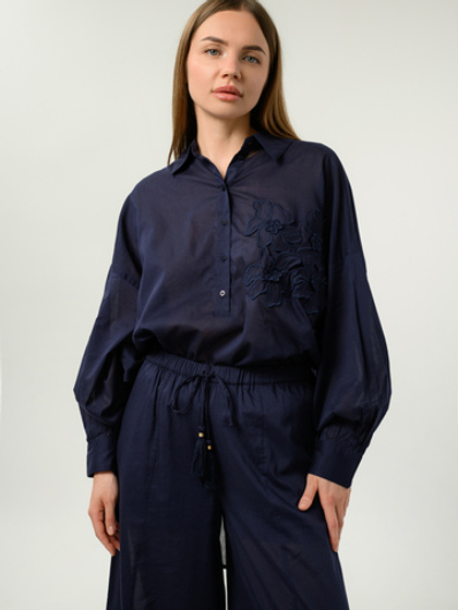 TWINSET Рубашка из хлопка с аппликацией