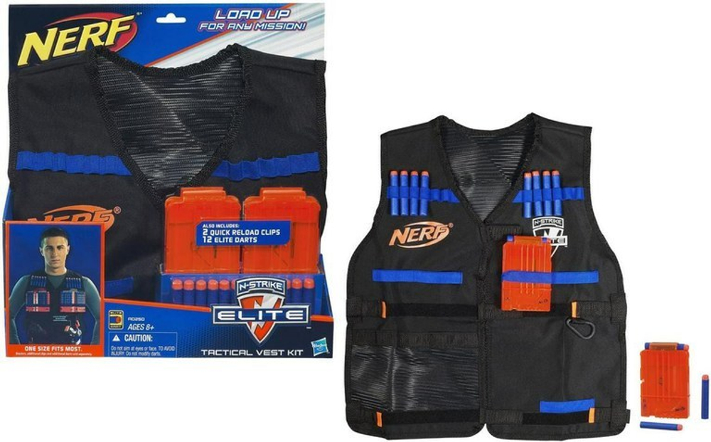 Hasbro: Nerf Элит Жилет Агента с 12 стрелами и 2 обоймами A0250 — Nerf N-Strike Elite Tactical Vest — Нерф Нёрф Хасбро