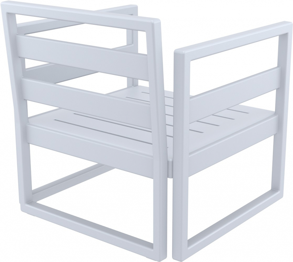 Кресло пластиковое с подушками Siesta Contract Mykonos, серебристый, бежевый