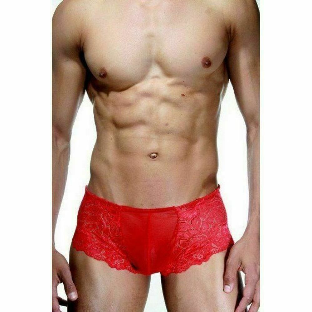 Мужские трусы хипсы красные кружевные  La Blinque LB15359