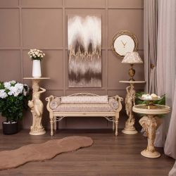 Банкетка Флоренция Премиум Айвори Каледония Даймонд Бисскоти Айвори