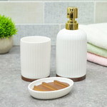 Набор для ванной 3 предмета "Tropical" (дозатор, мыльница, стакан), фарфор