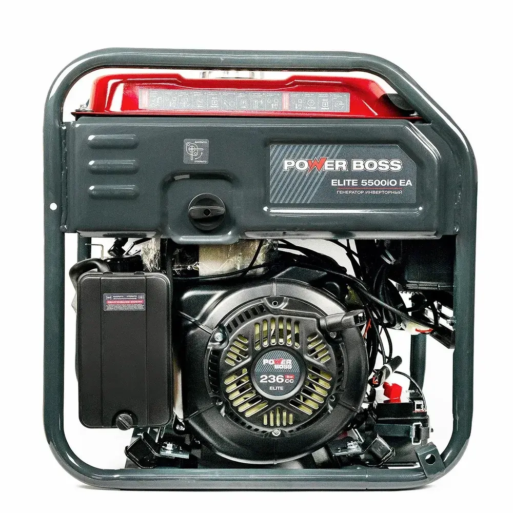 Генератор Инверторный Power Boss ELITE 5500iO-EA, 5.5 кВт 236 см3, 15 л, электростарт AVR коннектор автоматики, розетки 1х230 В/16 А и 1х230 В/32 А, выход постоянного тока USB 5 В, 102004
