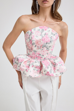 Корсет цветочный принт