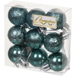 Новогодние шары 3 см (набор 9 шт) «Микс фактур», темный нефрит