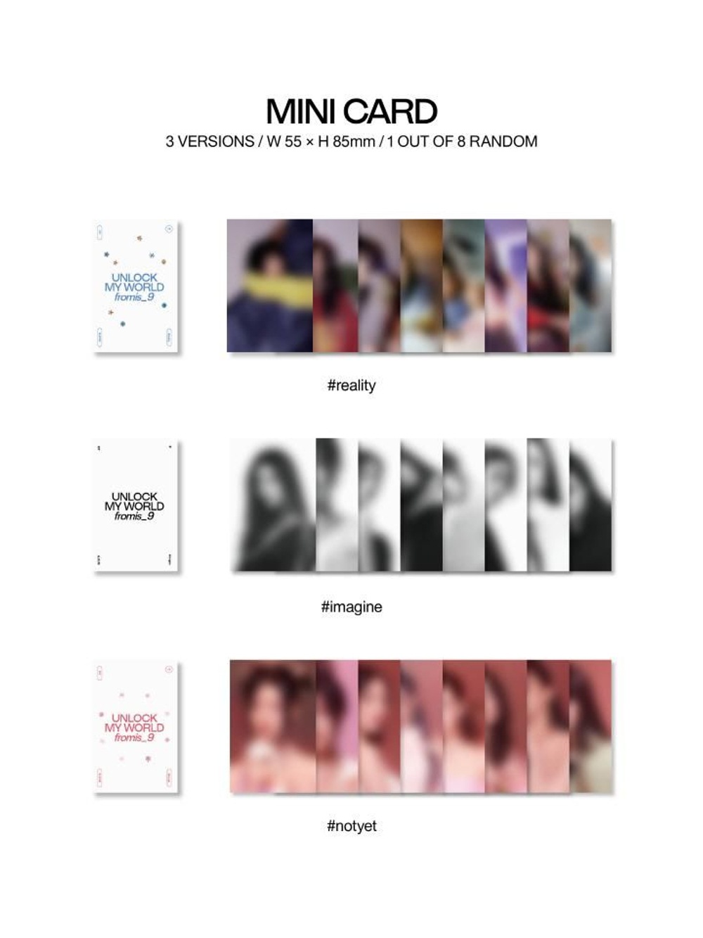 Альбом FROMIS_9 - UNLOCK MY WORLD 1st Album 3 Version SET