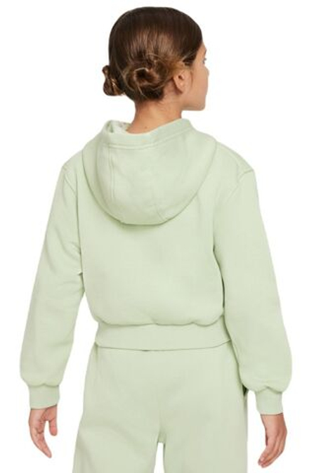 Детская теннисная куртка Nike Sportswear Club Fleece Crop Hoodie - honeydew/white
