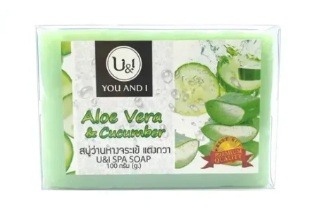 Спа мыло с алоэ вера и огурцом 100 г (U&I Spa Soap Aloe Vera & Cucumber), ТМ U&I