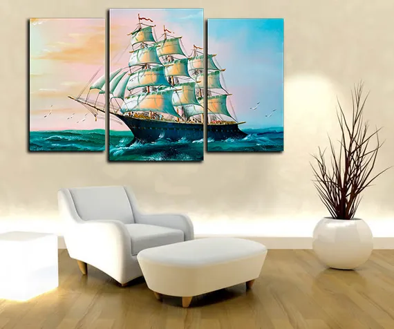 Модульная картина "Морской корабль"