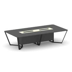 Steel Meet Стол переговорный прямоугольный KMK-PR.B.SP-12 Антрацит/Ваниль Глянец/Металл Черный 3200*