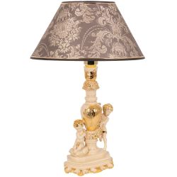 Настольная лампа Путти Айвори с абажуром №38 Голдбраун
