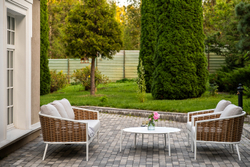 "Тоскана" лаунж-зона из искусственного ротанга, цвет соломенный