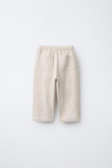 ZARA БРЮКИ ИЗ РЕЛЬЕФНОЙ ТКАНИ, ЭКРЮ