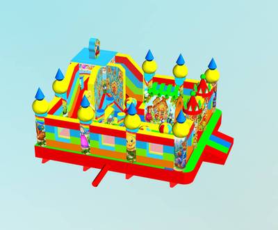 Надувной батут-горка "Русские сказки", 6x5x2.8 м