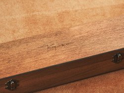 Якутский нож "Амга", сталь Х12МФ, рукоять желтая стабилизированная карельская береза / акрил черный жемчуг