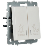 BRITE Выключатель 2-клавишный с индикацией для отелей 10А ВС10-2-9-БрБ белый IEK