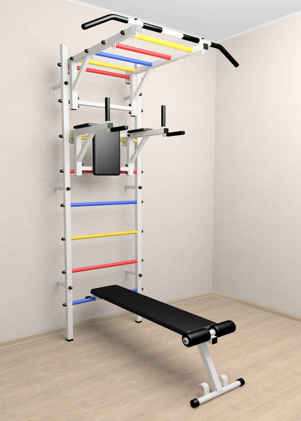 Шведская стенка Sv Sport 524 (Турник рукоход/Брусья/Скамья)