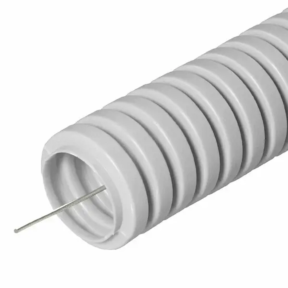 Труба гофрированная ПВХ d 25 с зондом серая (50 м) T.plast арт.:55.01.002.0003