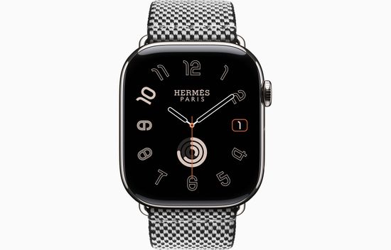 Apple Watch Hermes Series 11 Toile H Single Tour Noir/Écru