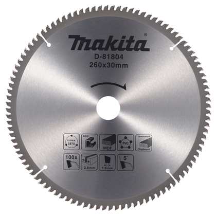 Пильный диск универсальный 260x30x2,6/1,8х100T Makita D-81804