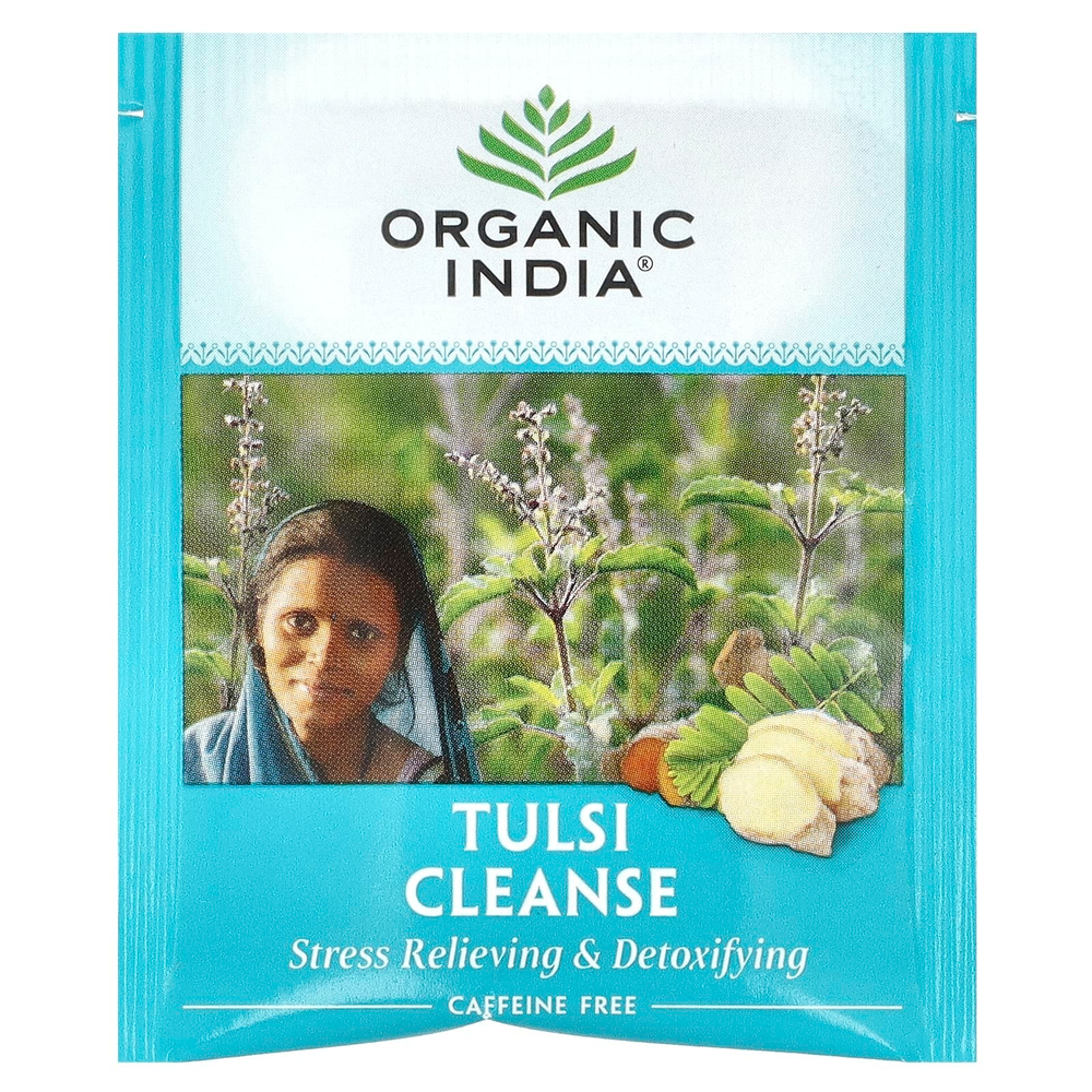 Organic India, Очищающий чай с тулси, без кофеина, 18 пакетиков, 28,8 г (1,02 унции)